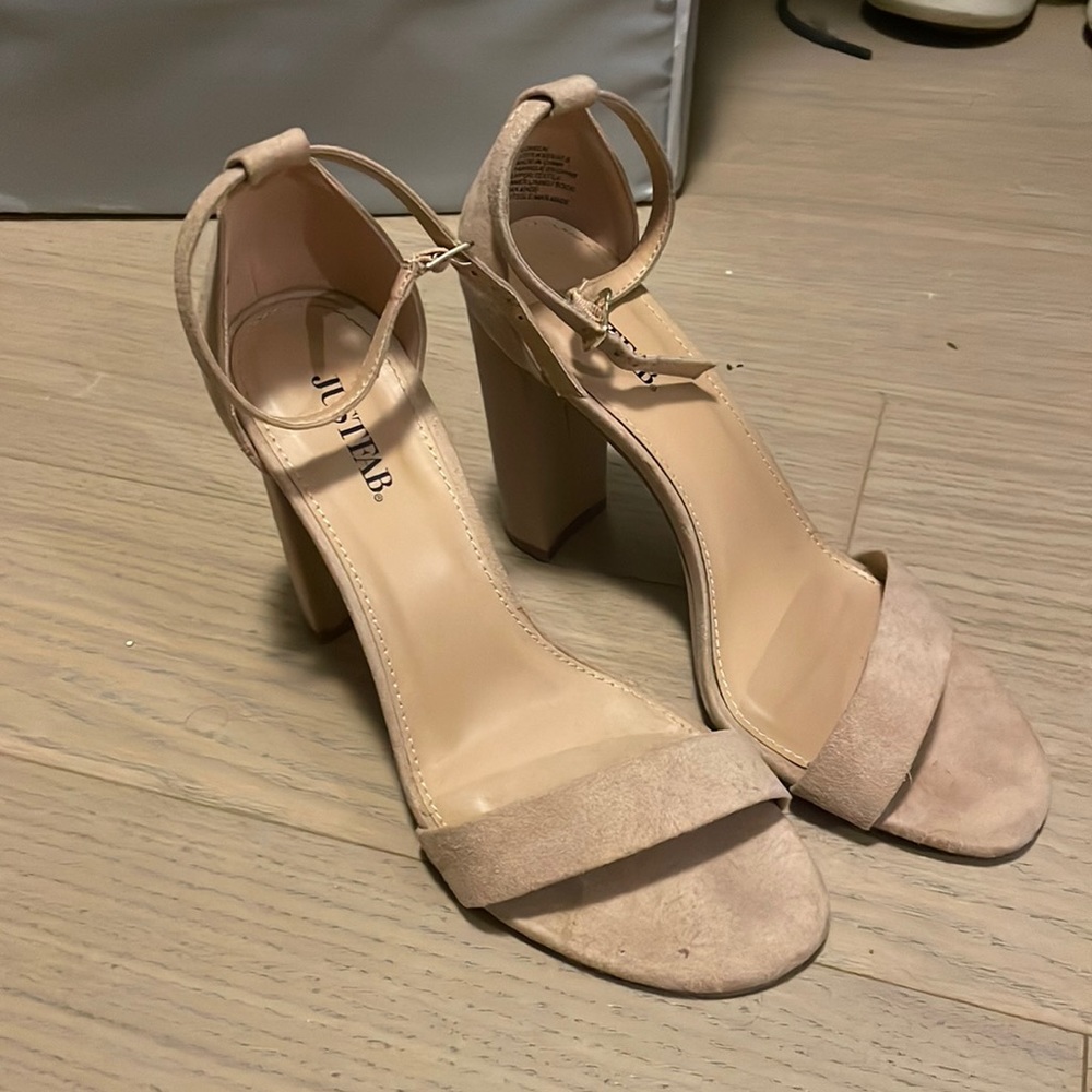 Nude Ankle Strap Heels
